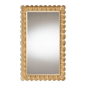 Baxton Studio Vadim Antique Gold Wood Accent Mirror with Seashell Border